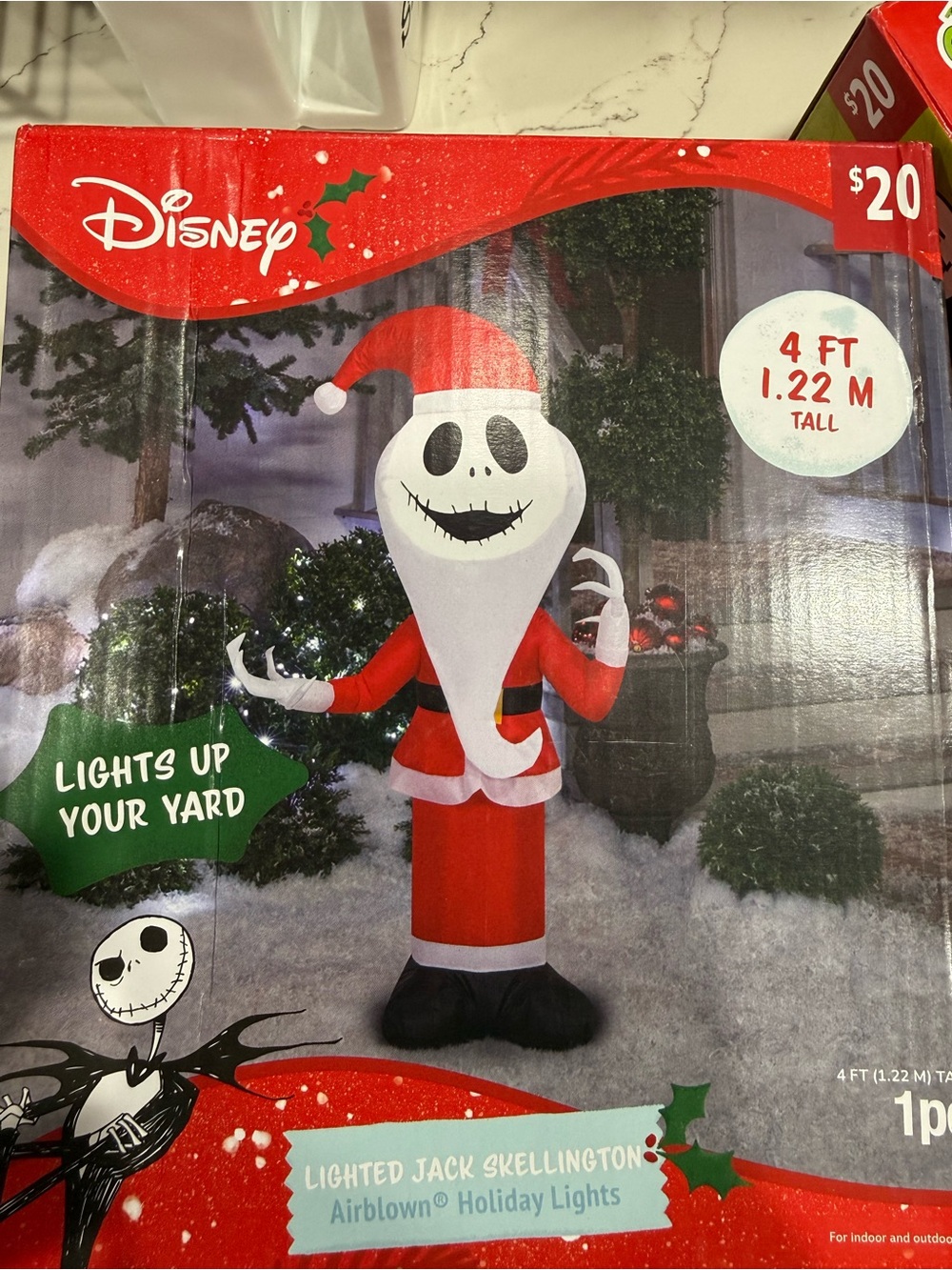 Disney Red and White Jack Skellington Lighted Holiday Airblown